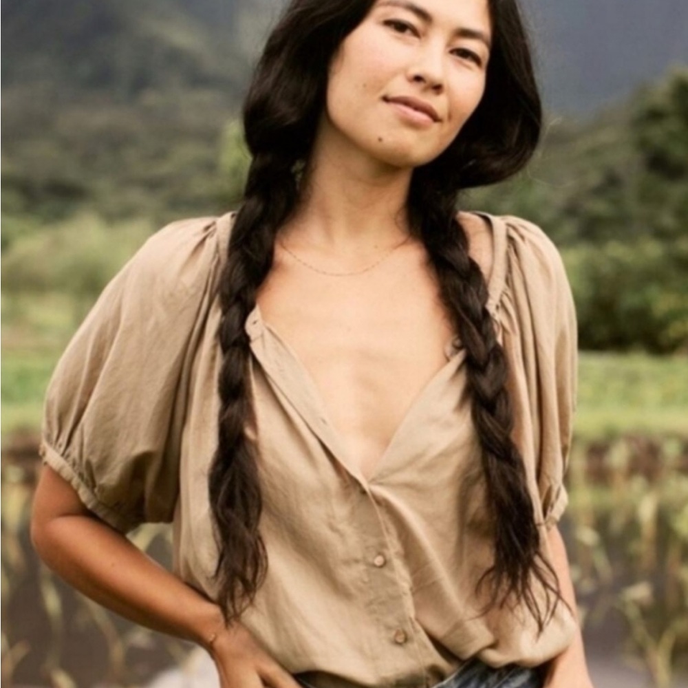 Doen June Top in Driftwood, Size Small